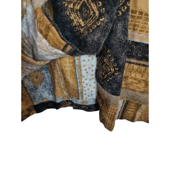 3844) Vintage Sag Harbor Western Artsy Tribal Boho Linen Blend Shacket Top XL - Picture 7 of 9